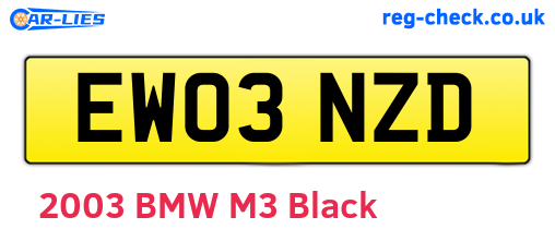 EW03NZD are the vehicle registration plates.