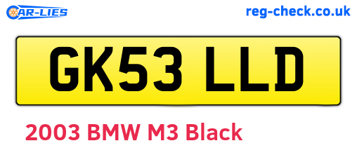 GK53LLD are the vehicle registration plates.