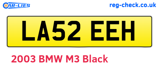 LA52EEH are the vehicle registration plates.