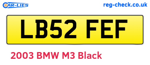 LB52FEF are the vehicle registration plates.