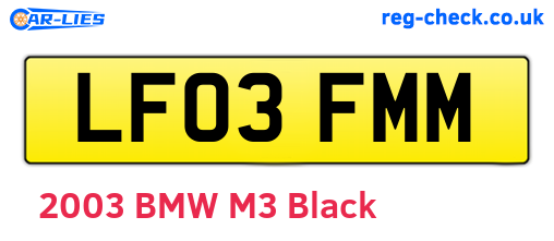 LF03FMM are the vehicle registration plates.