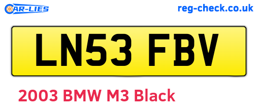 LN53FBV are the vehicle registration plates.
