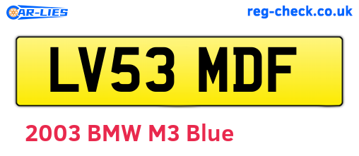 LV53MDF are the vehicle registration plates.