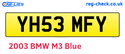 YH53MFY are the vehicle registration plates.