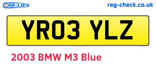 YR03YLZ are the vehicle registration plates.