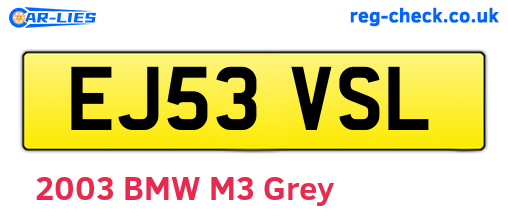 EJ53VSL are the vehicle registration plates.