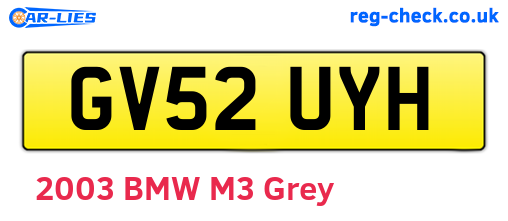 GV52UYH are the vehicle registration plates.
