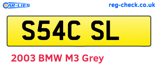 S54CSL are the vehicle registration plates.