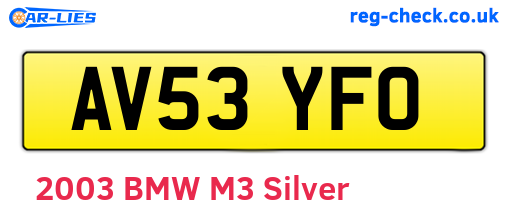AV53YFO are the vehicle registration plates.