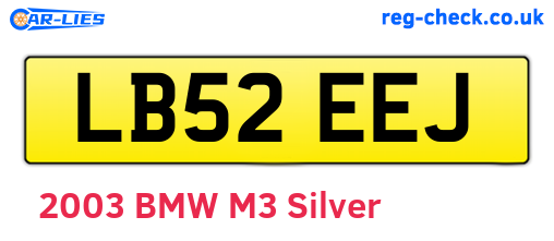 LB52EEJ are the vehicle registration plates.