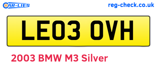 LE03OVH are the vehicle registration plates.