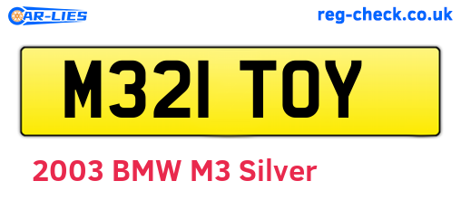 M321TOY are the vehicle registration plates.