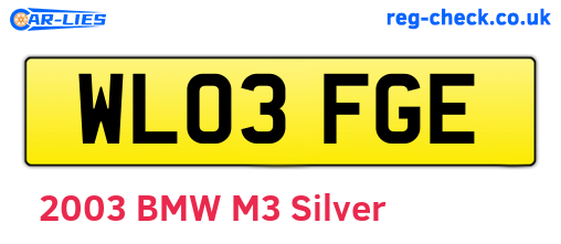 WL03FGE are the vehicle registration plates.