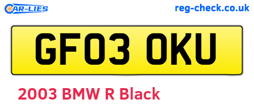 GF03OKU are the vehicle registration plates.