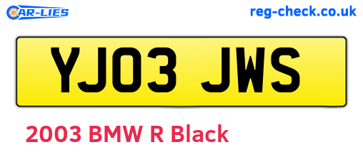 YJ03JWS are the vehicle registration plates.