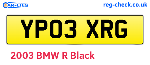 YP03XRG are the vehicle registration plates.