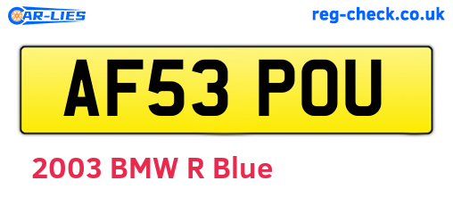 AF53POU are the vehicle registration plates.