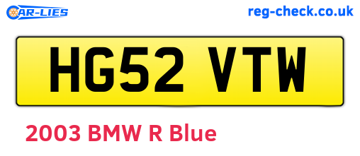 HG52VTW are the vehicle registration plates.