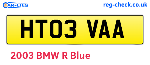 HT03VAA are the vehicle registration plates.