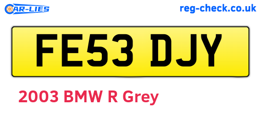 FE53DJY are the vehicle registration plates.