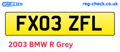 FX03ZFL are the vehicle registration plates.