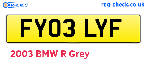 FY03LYF are the vehicle registration plates.