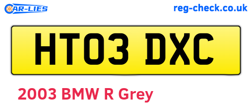 HT03DXC are the vehicle registration plates.