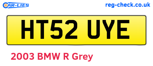 HT52UYE are the vehicle registration plates.