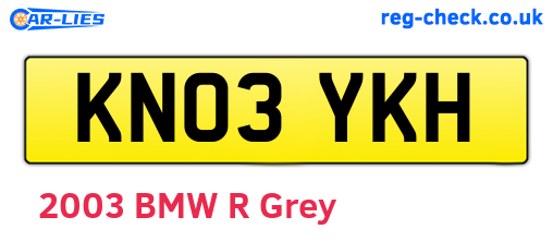 KN03YKH are the vehicle registration plates.