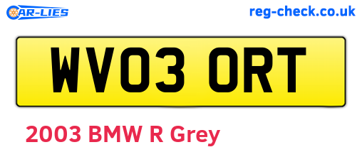WV03ORT are the vehicle registration plates.