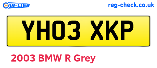 YH03XKP are the vehicle registration plates.