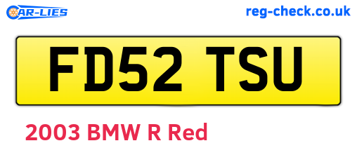 FD52TSU are the vehicle registration plates.