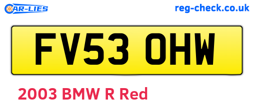 FV53OHW are the vehicle registration plates.