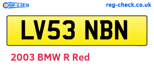 LV53NBN are the vehicle registration plates.