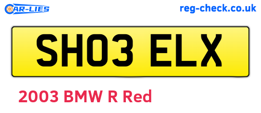 SH03ELX are the vehicle registration plates.