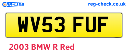 WV53FUF are the vehicle registration plates.
