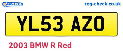YL53AZO are the vehicle registration plates.