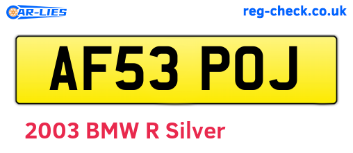 AF53POJ are the vehicle registration plates.