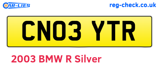 CN03YTR are the vehicle registration plates.