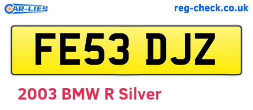 FE53DJZ are the vehicle registration plates.