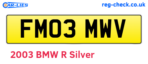 FM03MWV are the vehicle registration plates.