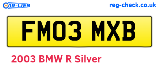 FM03MXB are the vehicle registration plates.