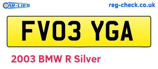 FV03YGA are the vehicle registration plates.