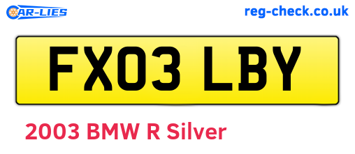 FX03LBY are the vehicle registration plates.