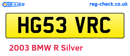 HG53VRC are the vehicle registration plates.