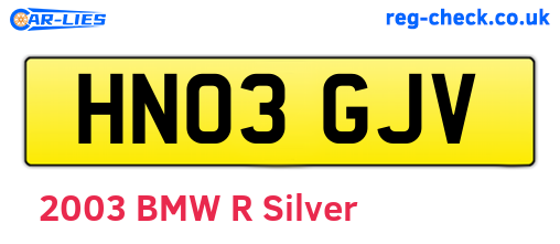 HN03GJV are the vehicle registration plates.
