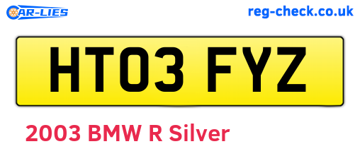 HT03FYZ are the vehicle registration plates.