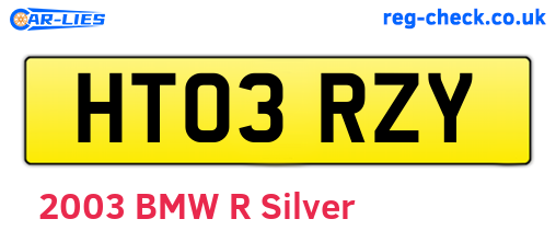 HT03RZY are the vehicle registration plates.