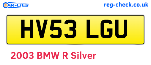 HV53LGU are the vehicle registration plates.