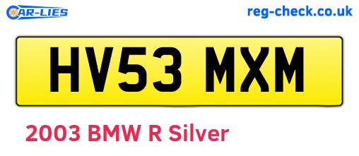 HV53MXM are the vehicle registration plates.